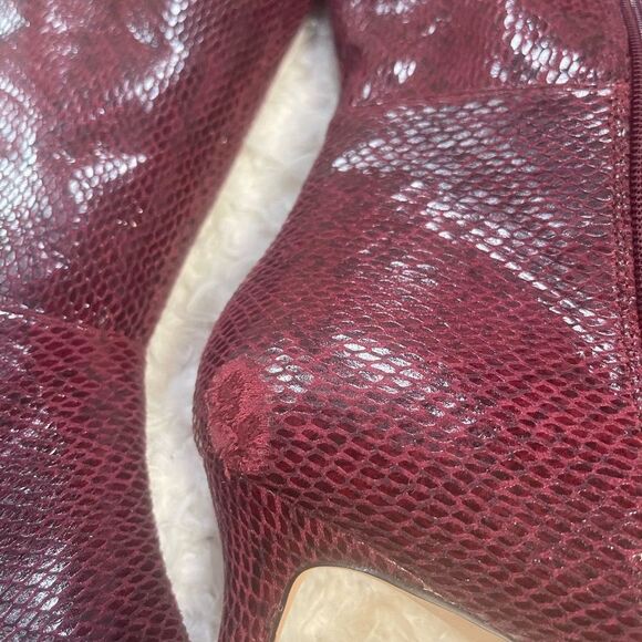 Comfortview Wide Calf Boot synthetic lizard print Burgundy KneeHigh Boots SZ12WW - Picture 7 of 12